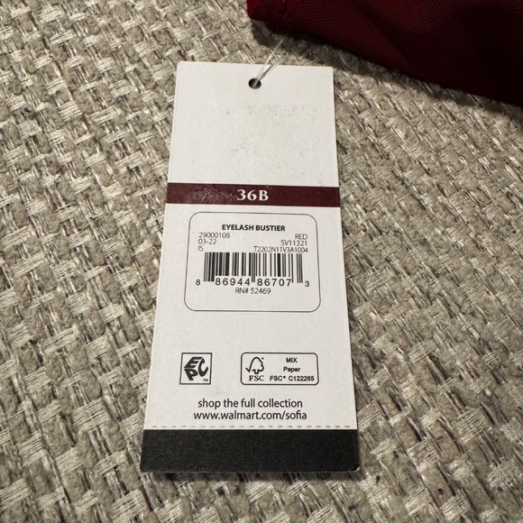 Sofia Intimates by Sofia Vergara Eyelash bustier Red Size 36B New with Tags - Picture 5 of 5